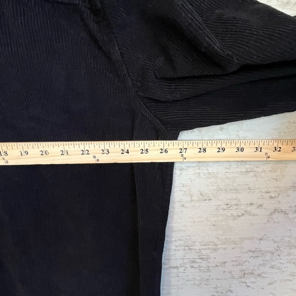 NWT Corduroy Shacket Snap Up Black Front Pockets Oversized Fit No Boundaries - Picture 14 of 15